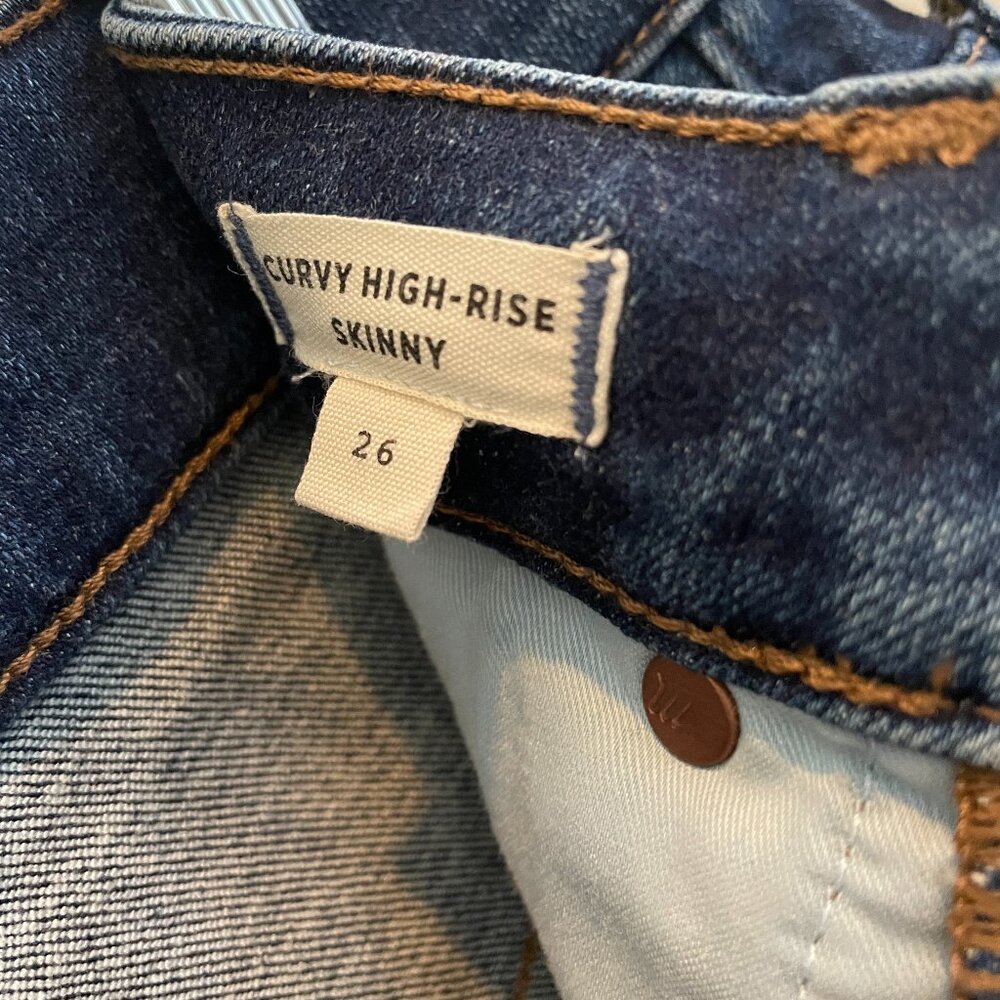 Women's Madewell Curvy High-Rise Skinny Jeans |Lanette Wash |Size 26 Curvy - Picture 5 of 5